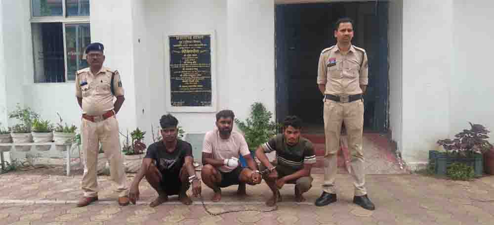 बड़पारा शराब भट्ठी के पास गुंडागर्दी करने वाले तीन बदमाश गिरफ्तार, गैर जमानतीय धाराओं में भेजे गए जेल, राहगीर से शराब पीने के लिए पैसे मांगकर मारपीट, कोतवाली पुलिस ने 24 घंटे के भीतर दबोचे तीनों आरोपी