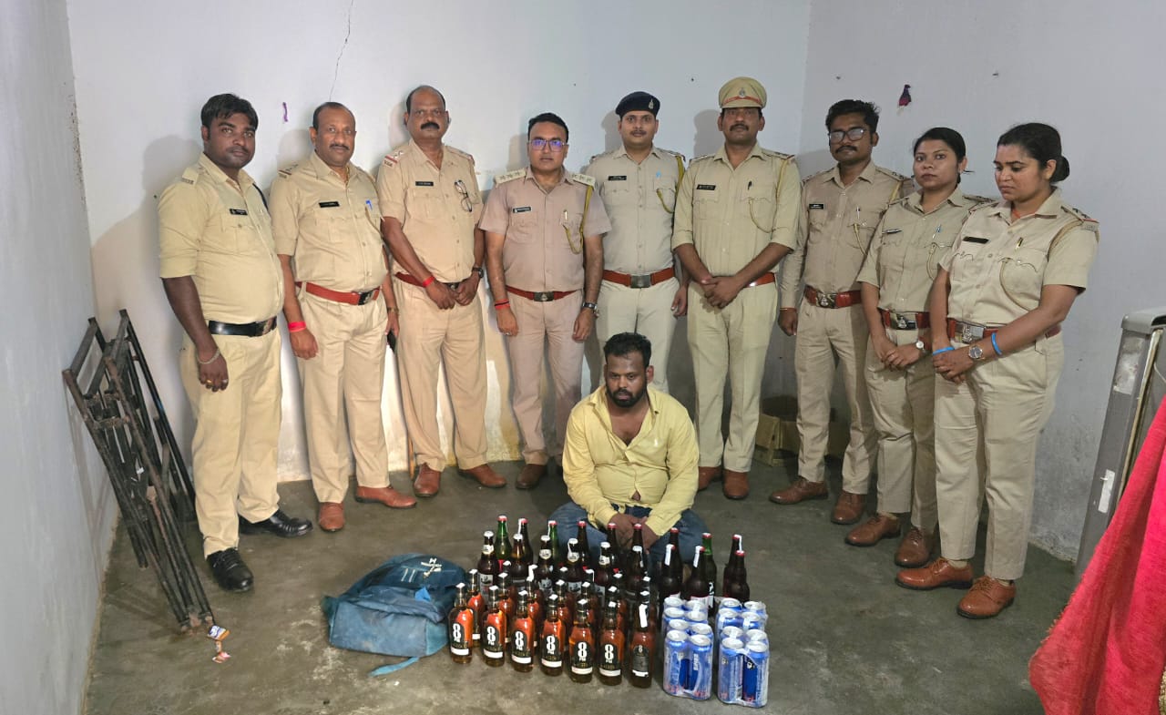 ड्राई डे के दिन संभागीय उड़नदस्ता एवं जिला आबकारी की बड़ी कार्रवाई कार्यवाही, 27 लीटर विदेशी मदिरा व्हिस्की व माल्ट के साथ आनंद सोनी पकडाया, भेजा गया जेल